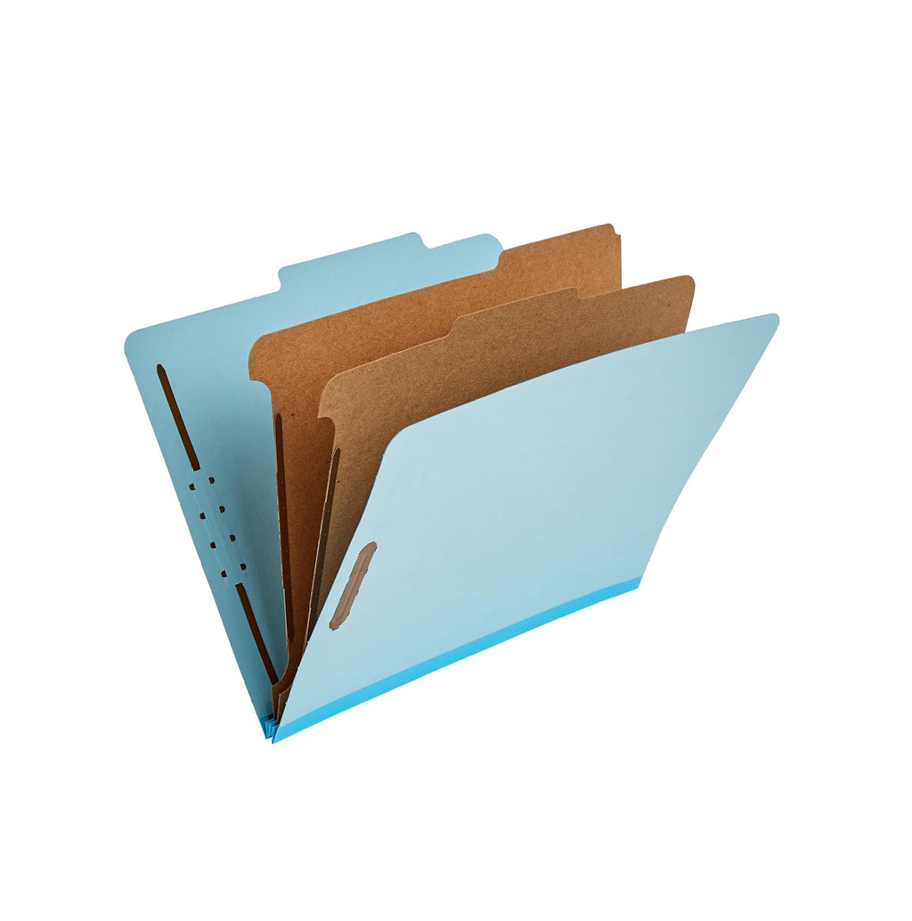 Classification Folder with Prongs, 100% Recycled, 2 Dividers, 2" Embedded Fasteners, Letter Size, for Documents Organization, pk of 10