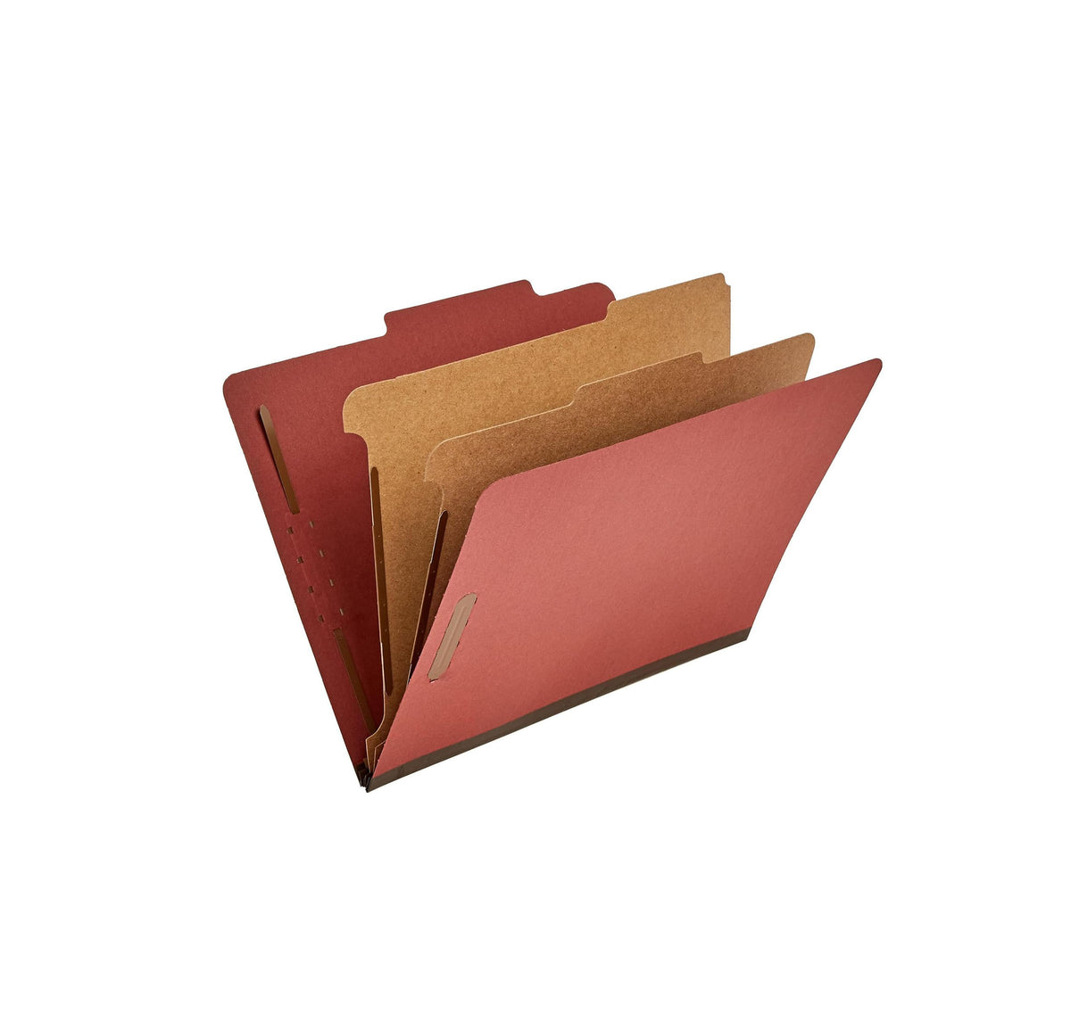Classification Folder with Prongs, 100% Recycled, 2 Dividers, 2" Embedded Fasteners, Letter Size, for Documents Organization, pk of 10 ,red