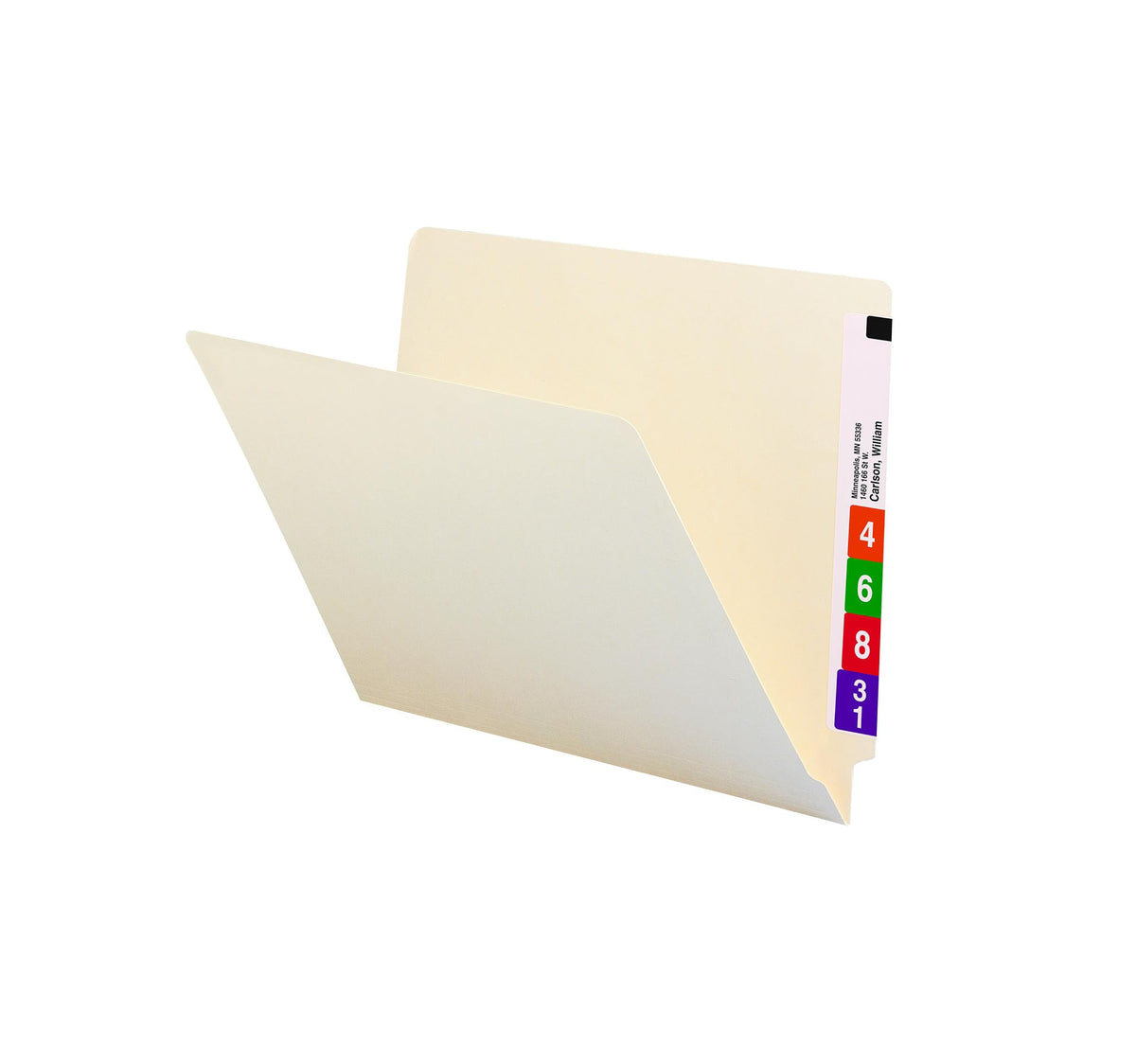 End Tab File Folder, Straight-Cut Tab, Letter Size, Manila, 50 per Box